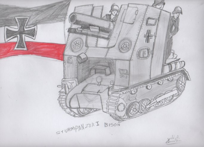 “Sturm Panzer I Bison” by MrTakasoko